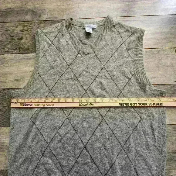 GEOFFREY BEENE mens Large sweater vest beige, Brown  💯 acrylic - Picture 5 of 6